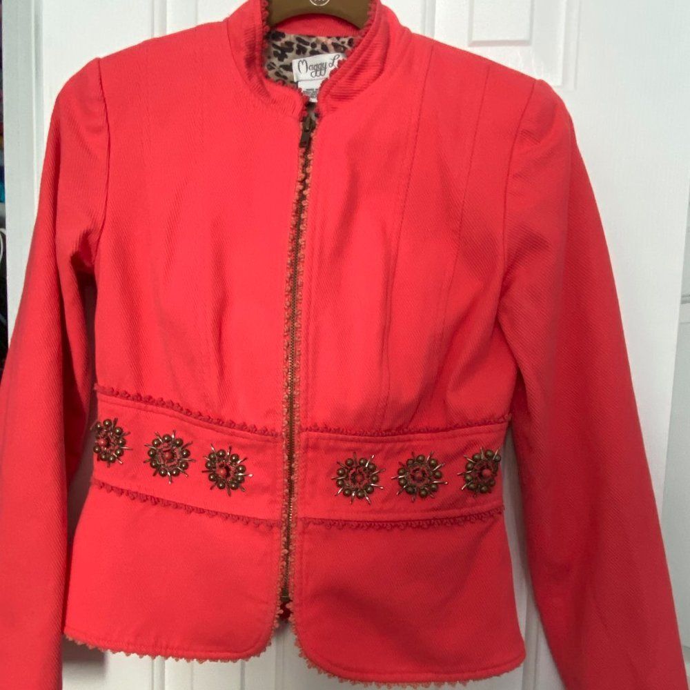 Women's Full Zip Cardigan Blazer Jacket Size 2